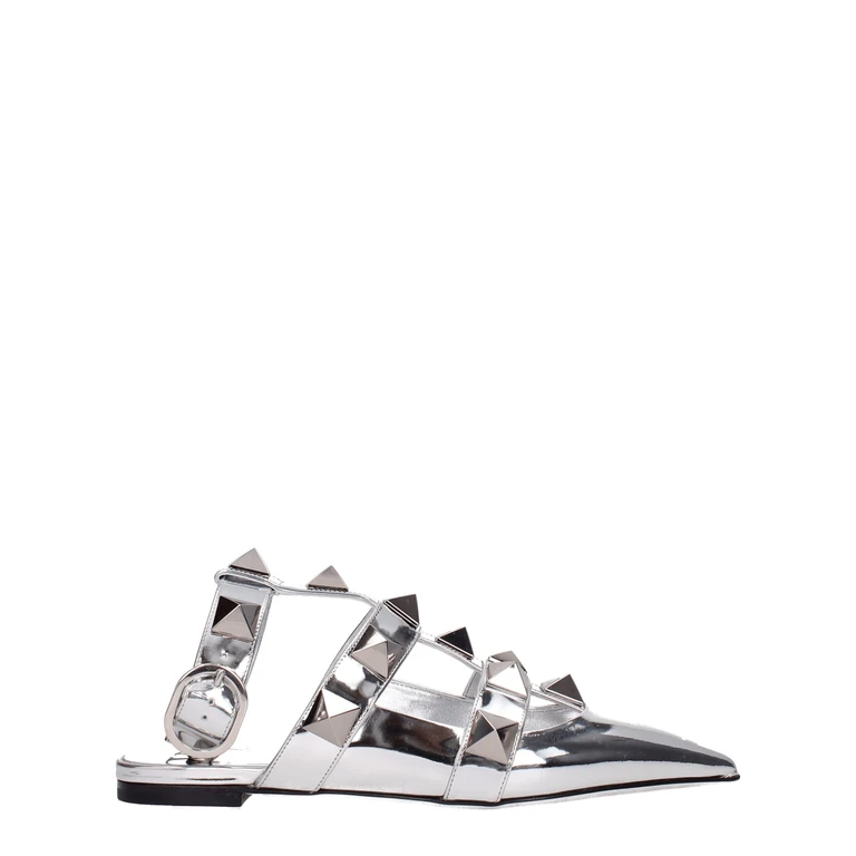 Valentino Garavani Gray Leather Flat Sandals - Women