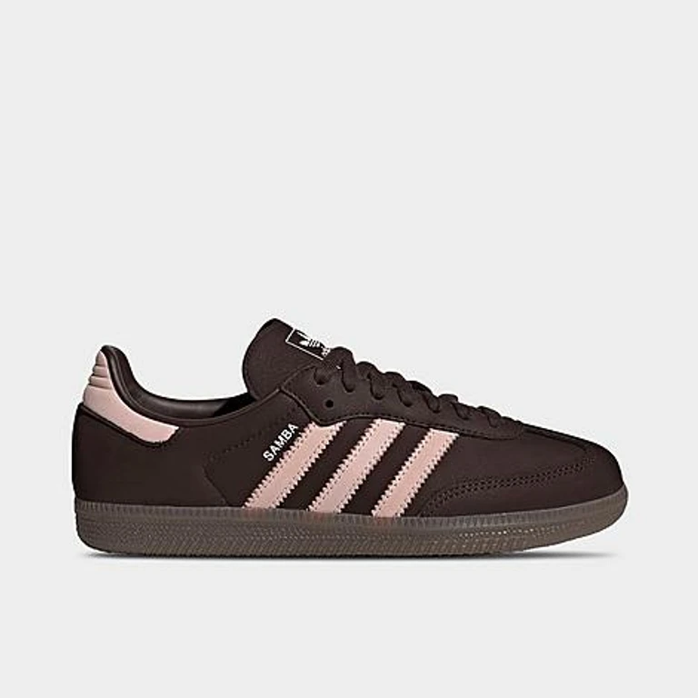 adidas Women's Originals Samba OG Casual Shoes in Aurora Coffee/Sandy Pink/Cloud White Size: 5.0