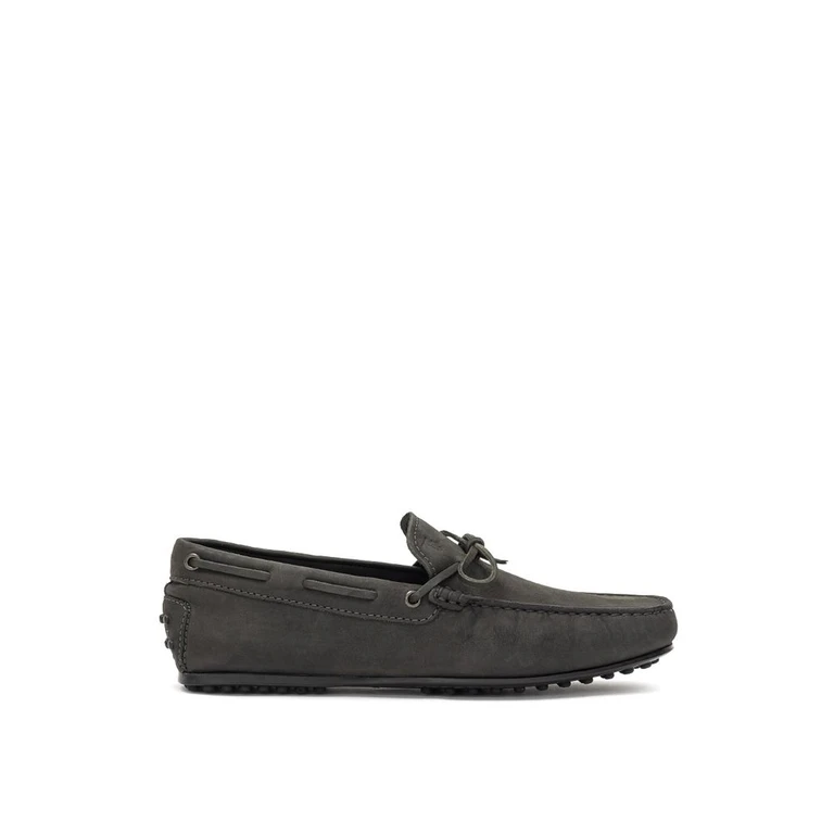 Tod's Gray Nubuc Leather Moccassin Shoe - Men