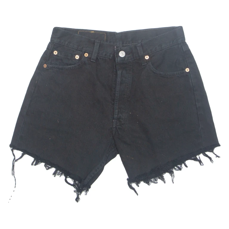 LEVI'S Cut Off 501 Womens Denim Shorts Black M W28