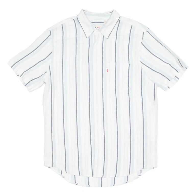 LEVI'S Mens Shirt White Striped M