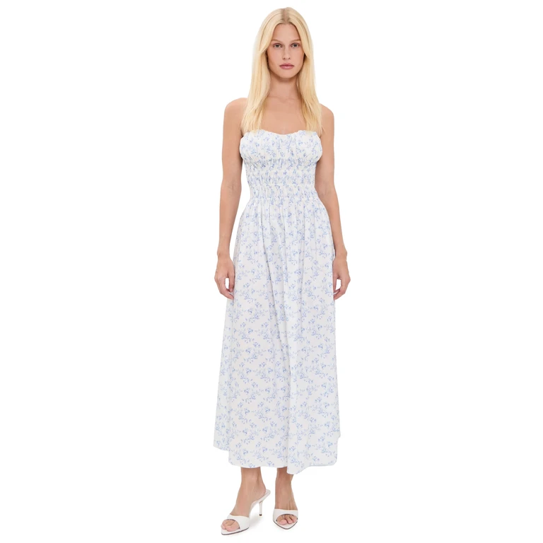 CAROLINE CONSTAS Ivette Dress White Blue XL