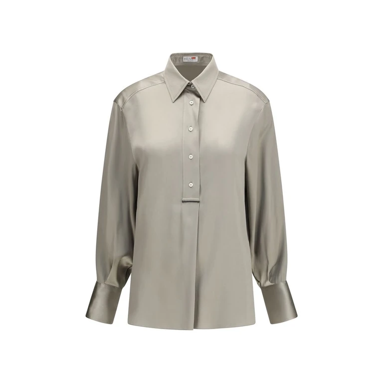 Brunello Cucinelli Bicolor Silk Shirt - Women