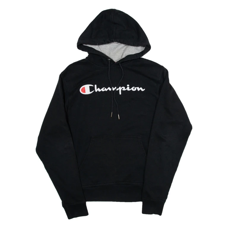 CHAMPION Mens Black Hoodie S