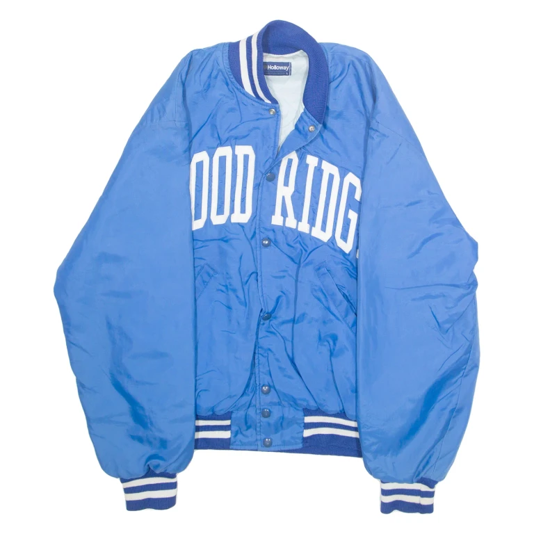 HOLLOWAY Mens Varsity Jacket Blue USA L