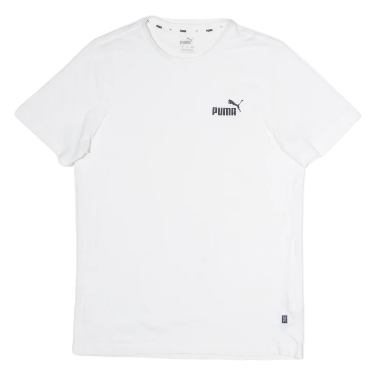 PUMA Mens T-Shirt White Crew Neck S