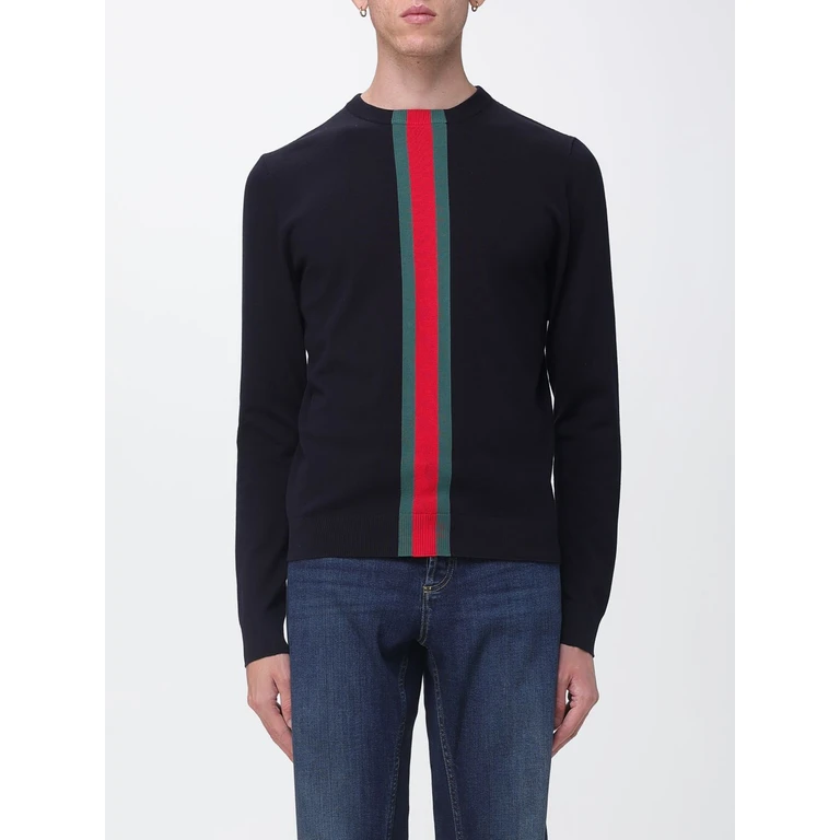 Striped Cotton Crew-Neck Jumper with Web Detail (875177XKFPC4152)