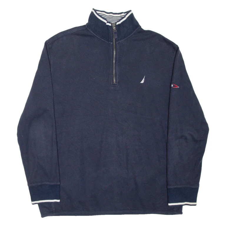 NAUTICA Mens Sweatshirt Blue 1/4 Zip XL