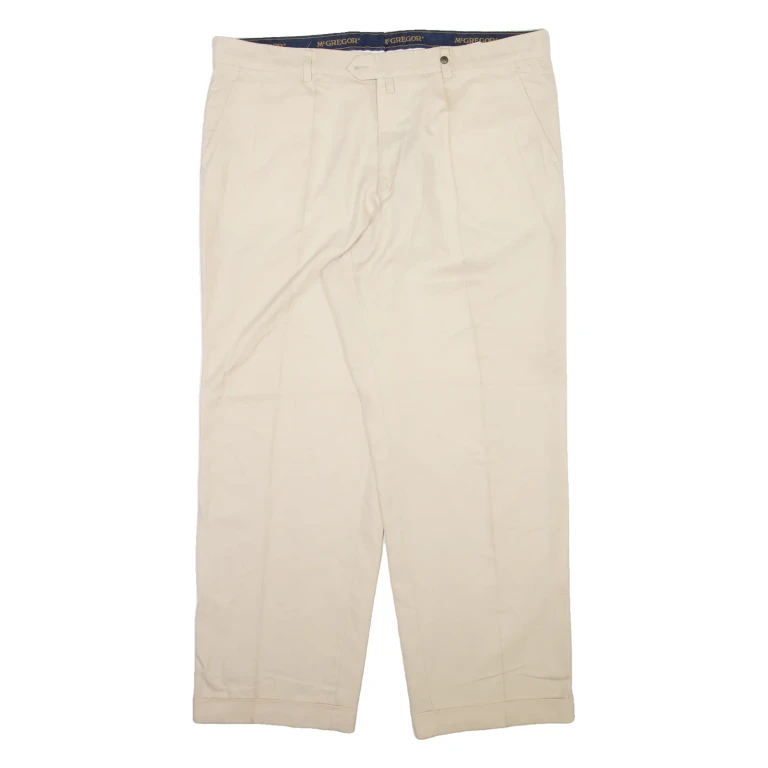 MCGREGOR Mens Trousers Cream Relaxed Straight W40 L29