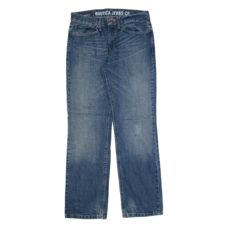 NAUTICA Mens Jeans Blue Regular Bootcut Stone Wash W30 L32