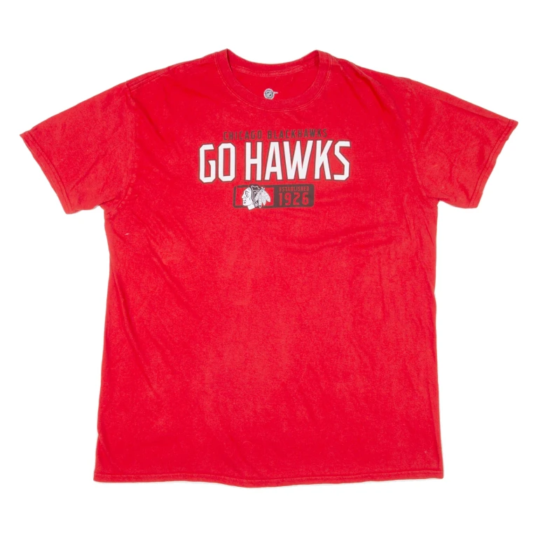 NHL Chicago Black Hawks Mens T-Shirt Red USA XL