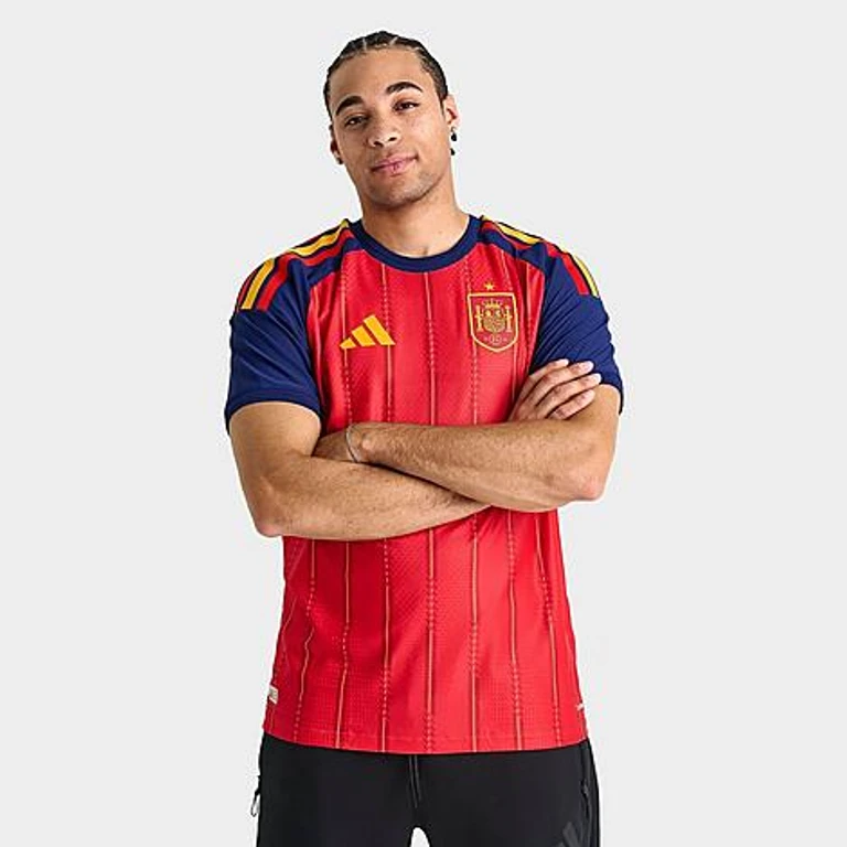 adidas Men's Spain Home Authentic Soccer Jersey in Vivid Red Size: Small