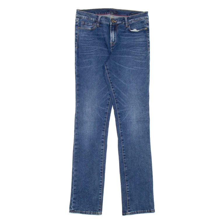 TOMMY HILFIGER Greenwich Womens Jeans Blue Slim Straight Denim Stone Wash W28 L32