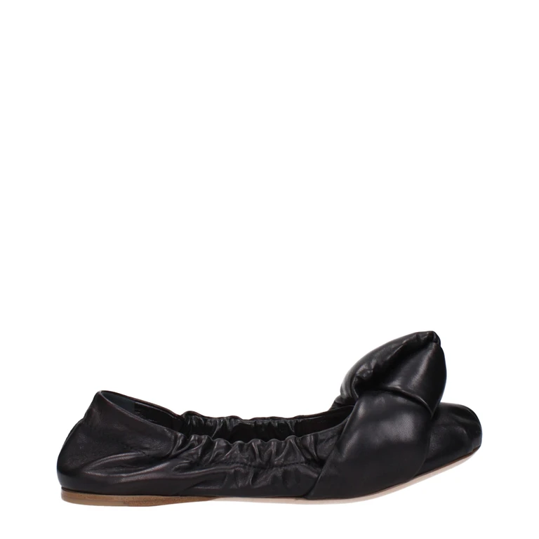 Miu Miu Black Leather Ballet Flats - Women