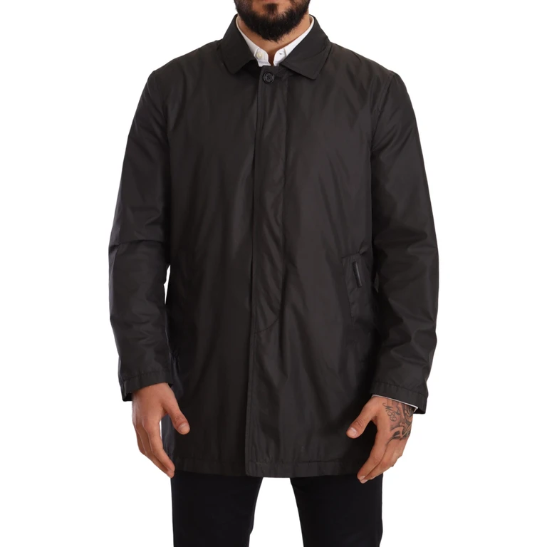 Dolce & Gabbana Black Polyester Mens Trench Coat Jacket Clothing - Men