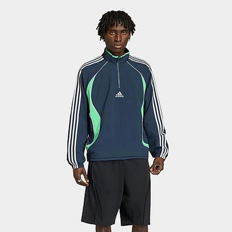 adidas Men's Originals Teamgeist Half-Zip Sweatshirt in Aurora Ink Size: XS