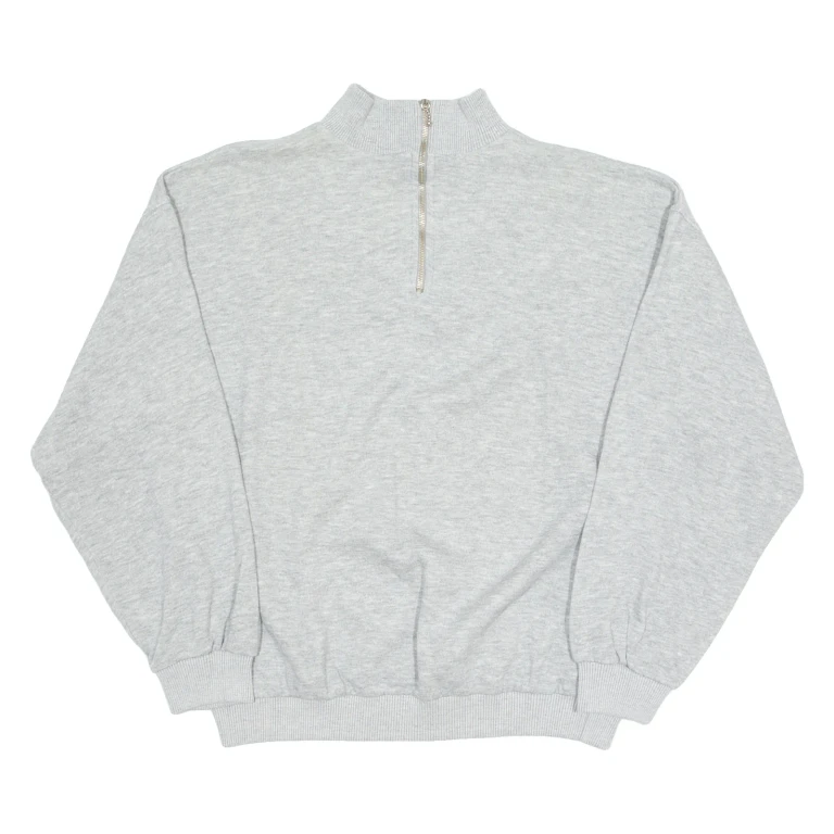 SWITCHER Mens Sweatshirt Grey 1/4 Zip L