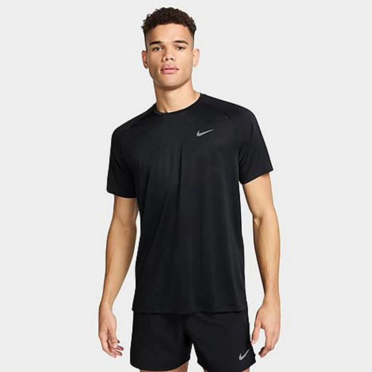 Nike Men's Stride Dri-FIT ADV Running Top in Black/Reflective Silver Size: Small