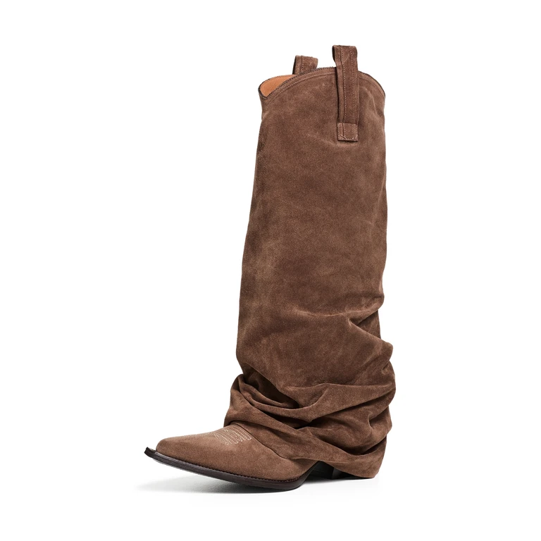 R13 Mid Cowboy Boots with Sleeve Brown 37