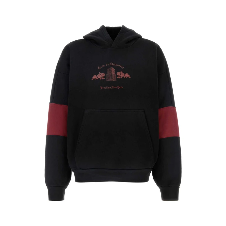 Black Cotton Oversize Sweatshirt Exterior: Felpe - Men