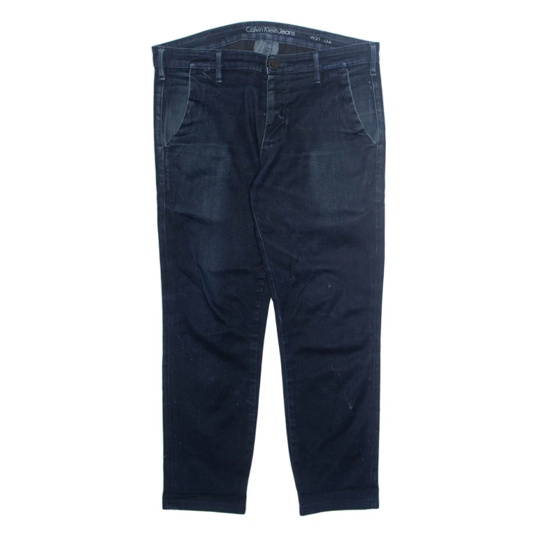 CALVIN KLEIN JEANS Chino Mens Trousers Blue Regular Tapered W31 L26