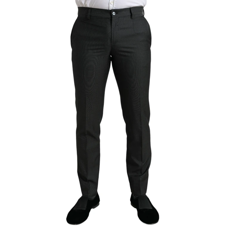 Dolce & Gabbana Dark Gray Stretch Slim Formal Pants - Men