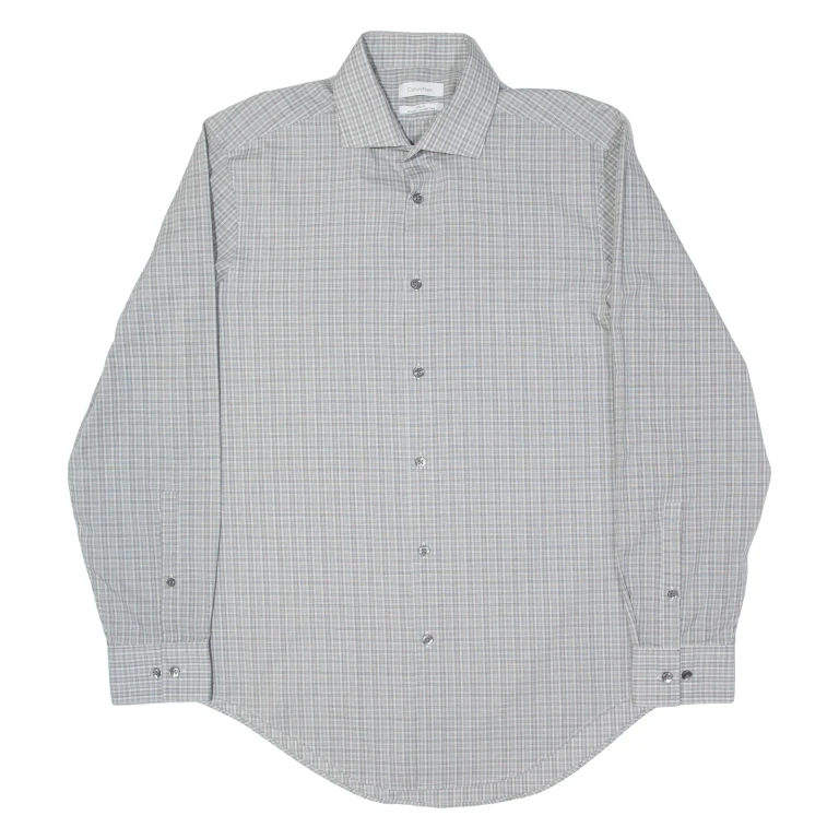 CALVIN KLEIN Slim Fit Mens Shirt Black Check Long Sleeve M (XX3-111024-11109)