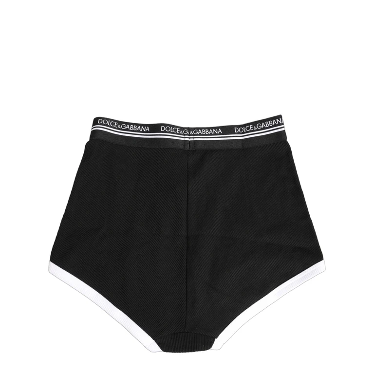Dolce & Gabbana Black White Logo Waistband Coulotte Panty Underwear Cotton Clothing - Women