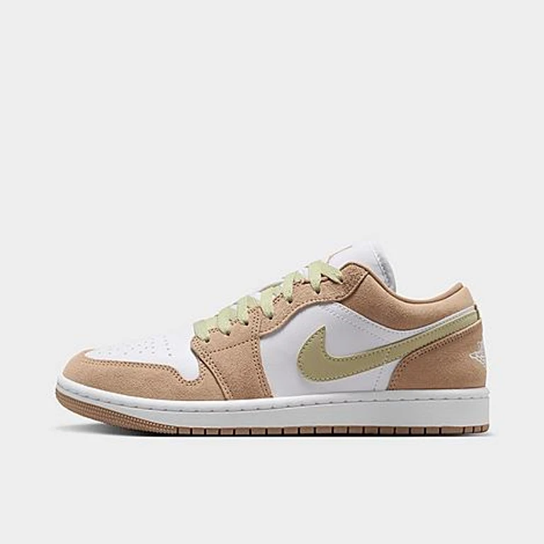 Jordan Women's Air Retro 1 Low Casual Shoes in Khaki/Olive Aura/Sail Size: 5.0