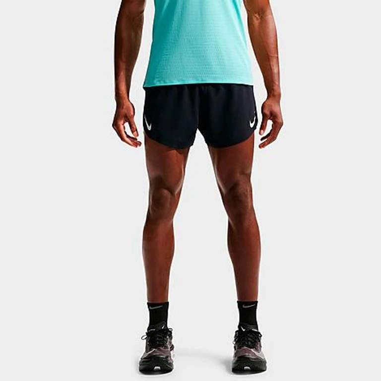 Nike Men's AeroSwift Dri-FIT ADV 4" Brief-Lined Running Shorts in Black/Summit White Size: XS