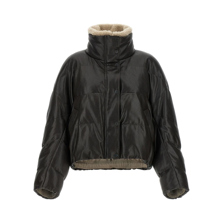 Brunello Cucinelli Brown Lamb Leather Jacket Clothing - Women