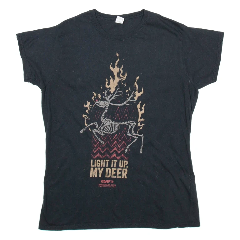 GILDAN Mens Band T-Shirt Black 2XL