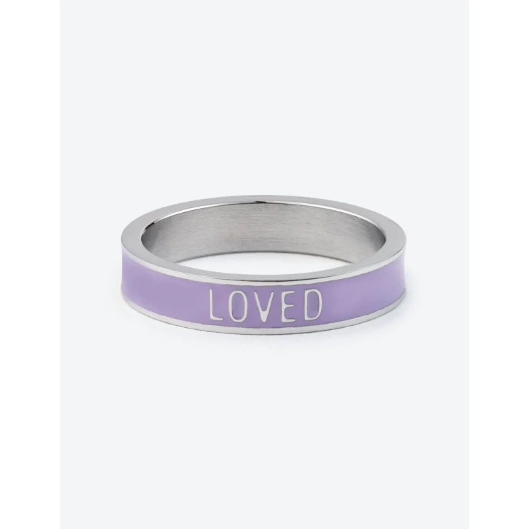 Lavender Enamel Loved Ring