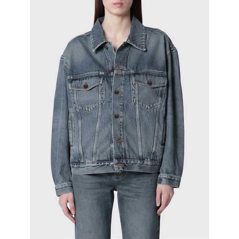 Relaxed Fit Denim Jacket with Rear Logo (872149TUW584129)