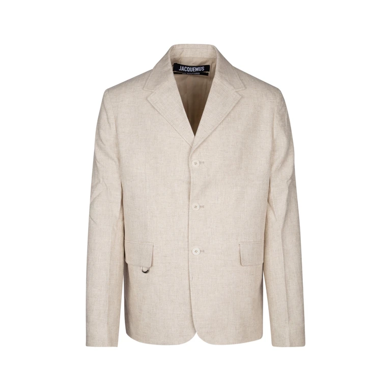 Jacquemus Giacca Lightbeige Viscose Linen Giacche E Gilet - Men