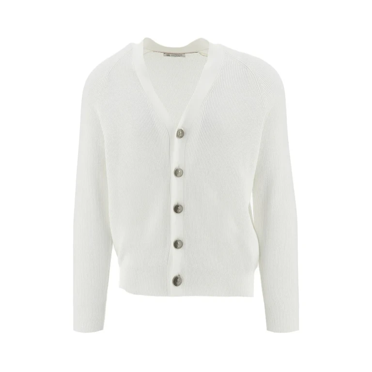 Cardigan in cotone a costa inglese Brunello Cucinelli