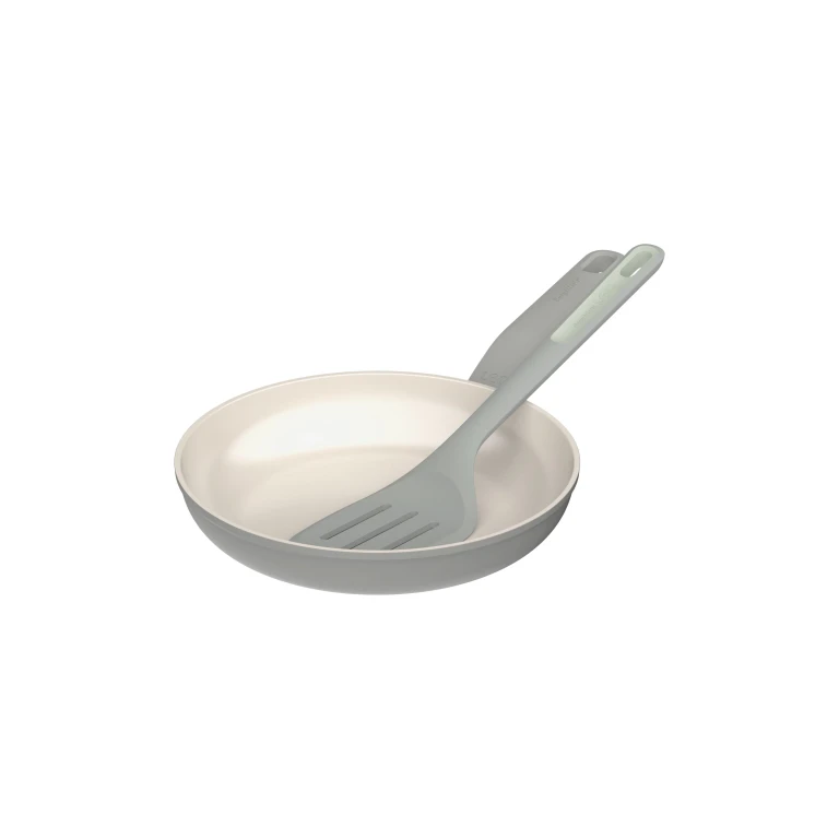 Balance Nonstick Ceramic 2Pc Frying Pan 9.5" and Nylon Turner 13.75", Recycled Aluminum, Moonmist