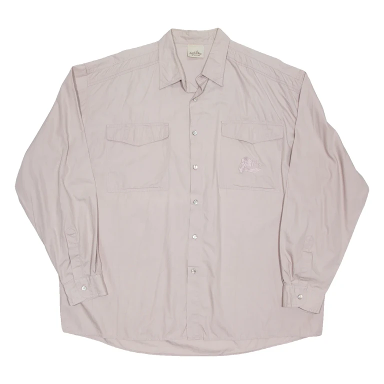 Mens Plain Shirt Purple Long Sleeve XL