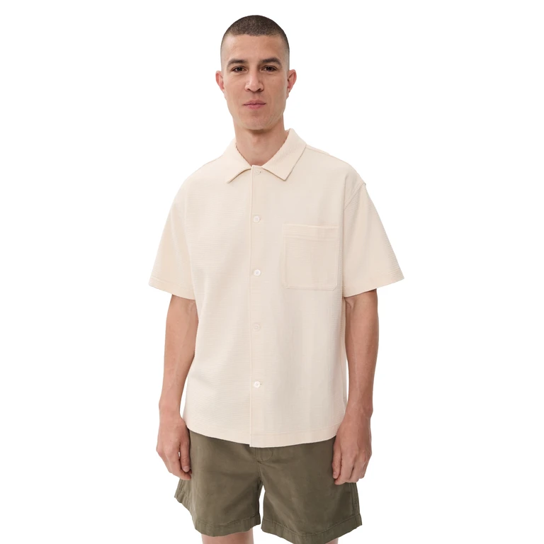 FRAME Jacquard Button Down Shirt Cream M