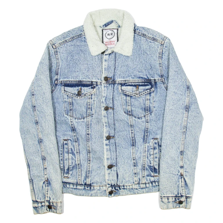 REFINERY REPUBLIC Mens Sherpa Lined Denim Jacket Blue M