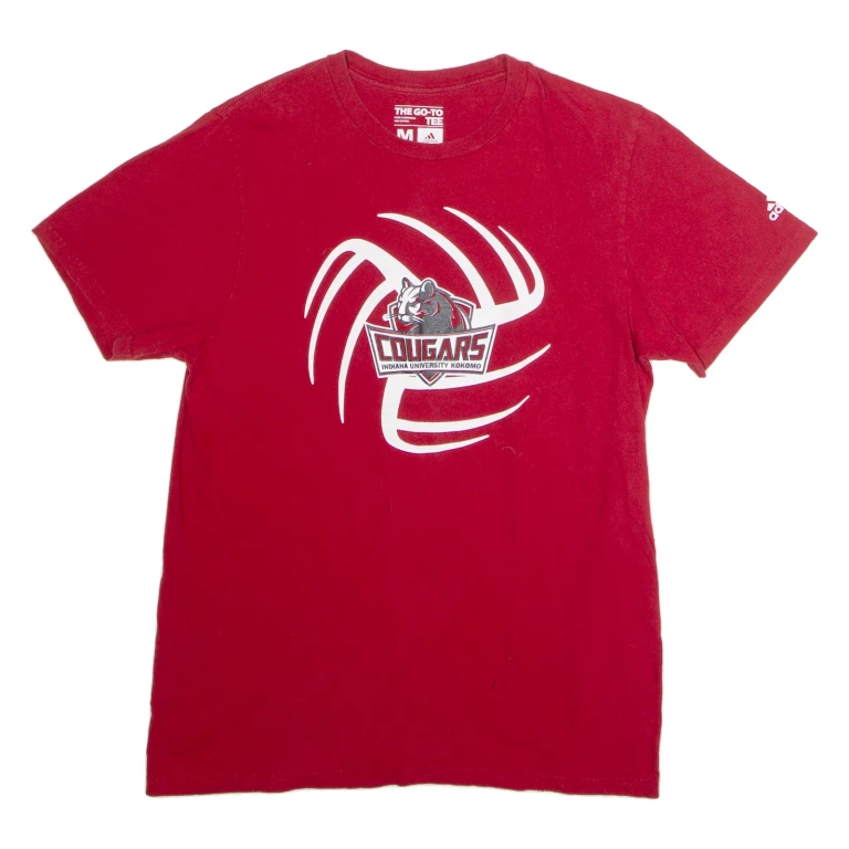 ADIDAS Indiana University Kokomo Cougars Mens T-Shirt Red USA Crew Neck M