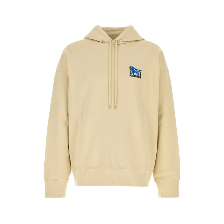 Maison Kitsune Beige Cotton Oversize Sweatshirt Macadamia Exterior: Felpe - Men