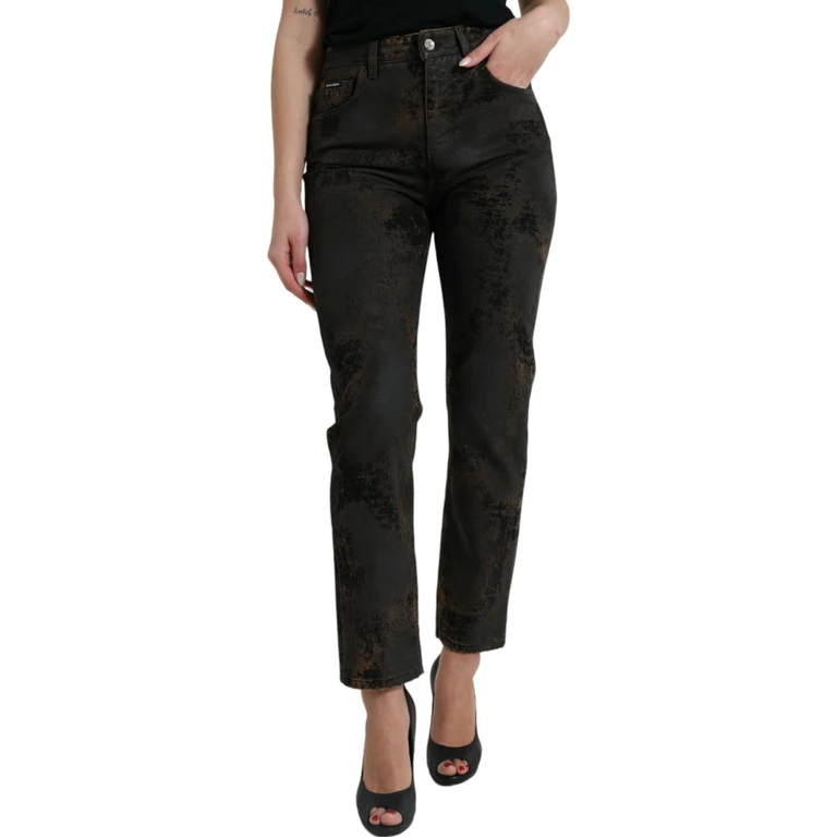 Dolce & Gabbana Brown Boyfriend Mid Waist Cotton Denim Jeans Elastane Clothing - Women