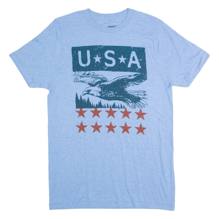 SONONA Eagle Mens T-Shirt Blue USA S
