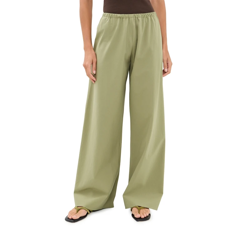 La Ligne Cotton Poplin Colby Pants Olive S