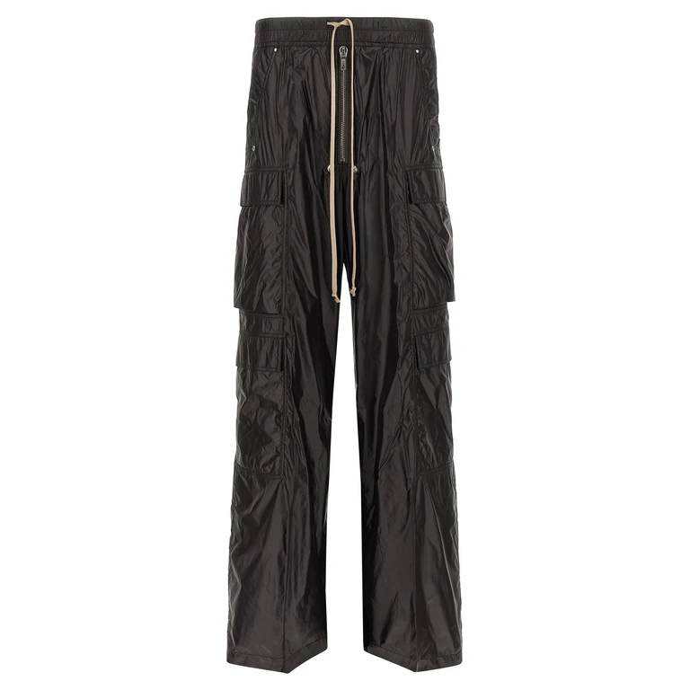 Black Nylon Cargo Pants - Men