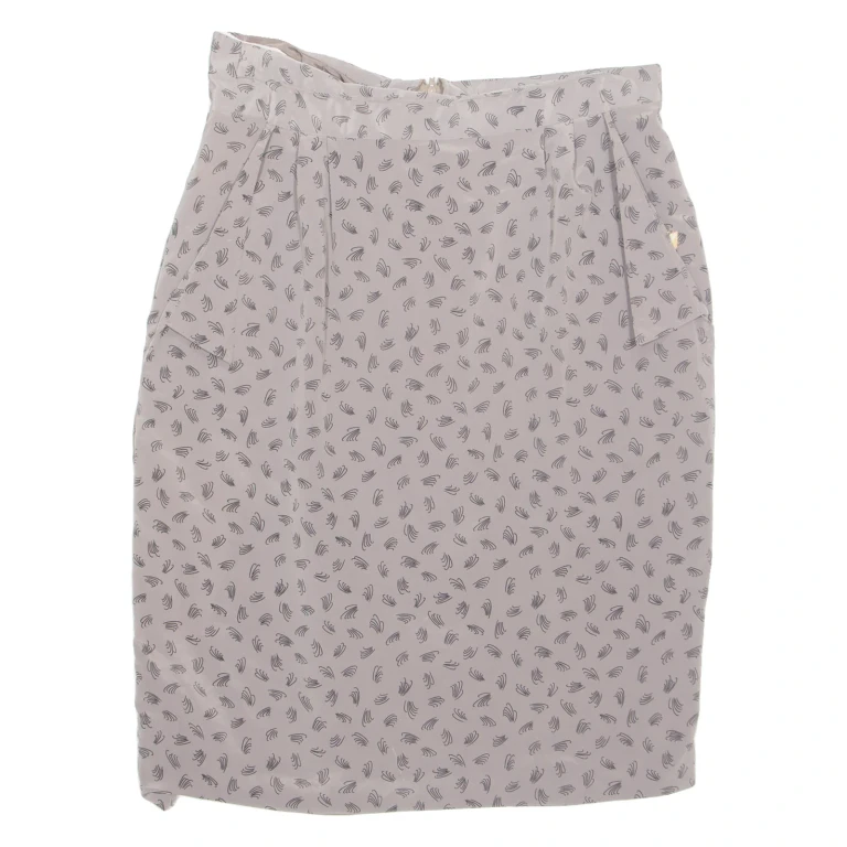 Womens Straight Skirt Grey Knee Length Viscose Crazy Pattern M