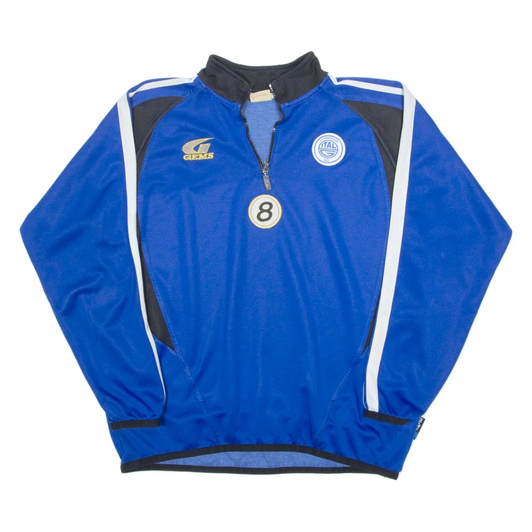 GEMS Italy Mens Sweatshirt Blue 1/4 Zip M