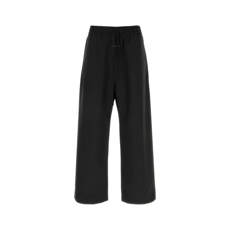 Black Wool Wide-Leg Pant Exterior: Virgin Pantaloni - Men
