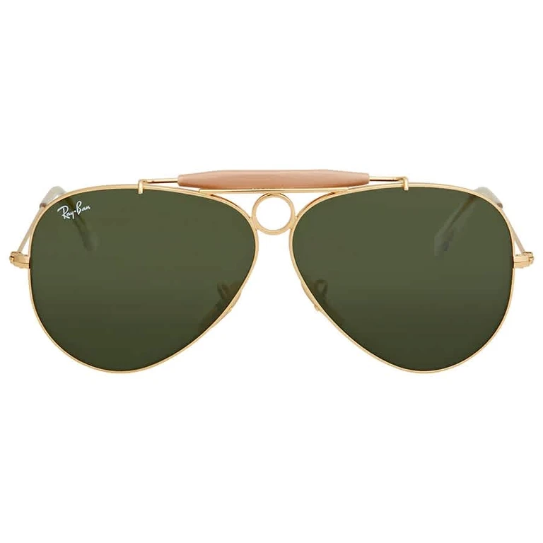 Ray Ban Shooter Green Classic G-15 Aviator Unisex Sunglasses RB3138 001 58
